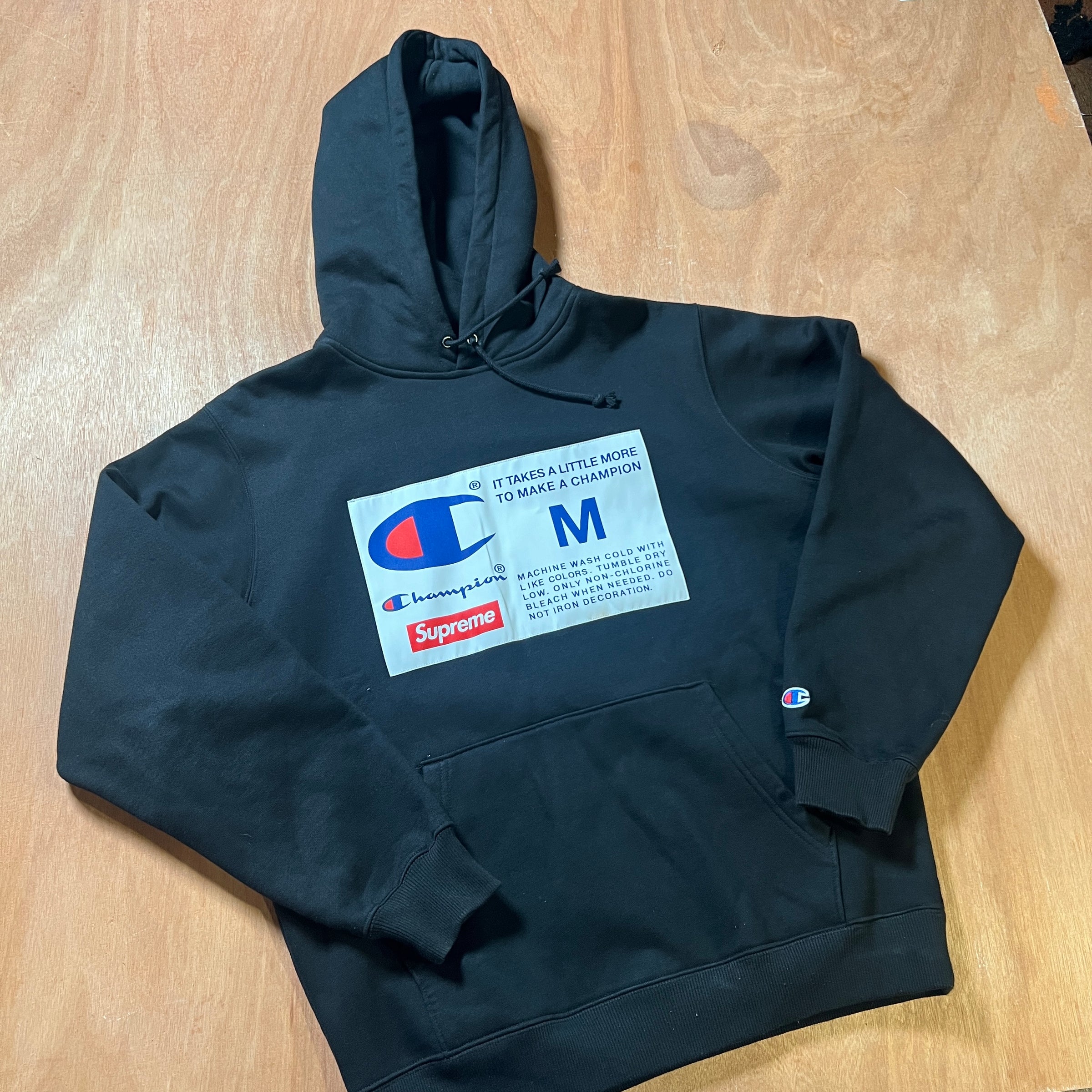 Supreme Champion Label Hoodie FW18 | Sneakorhead